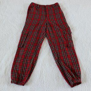 Forever 21 Red Plaid Cargo Pants